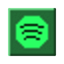 Pixel art spotify icon.